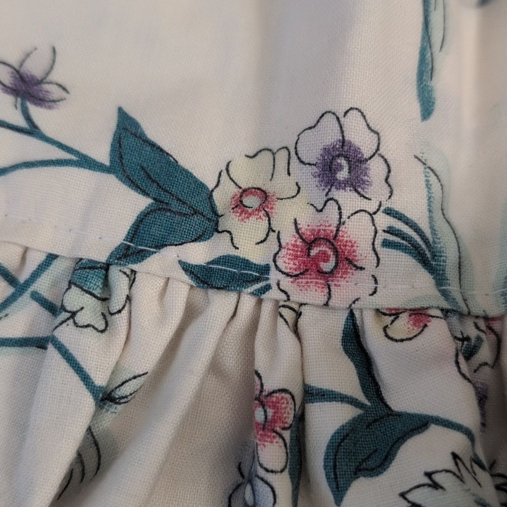 Vintage floral print pleated valance‎ curtains set - Picture 4 of 5